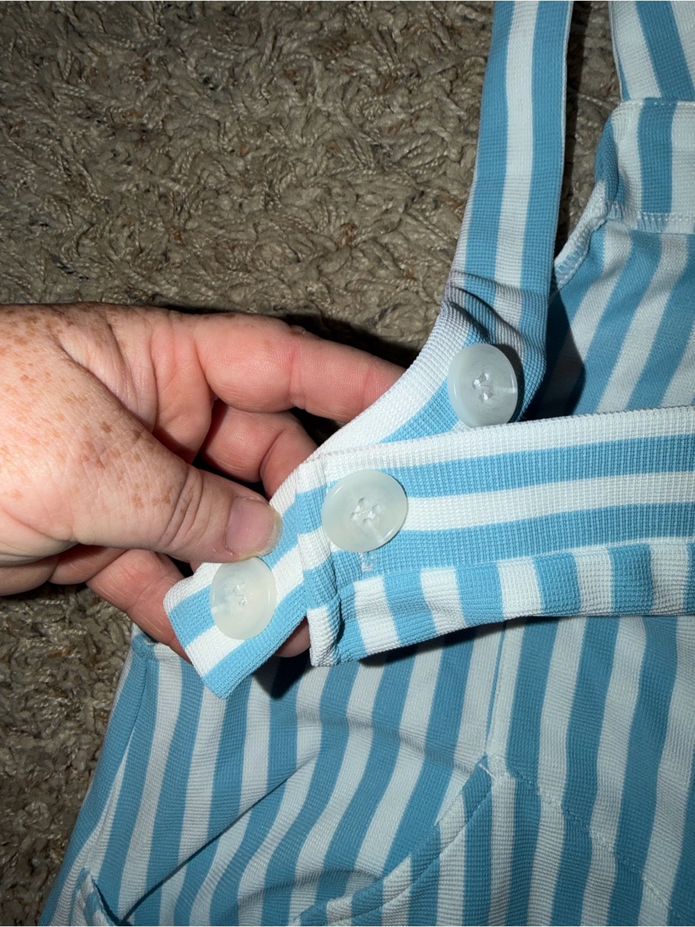 HALARA Blue and White Striped Jumpsuit Romper - Picture 4 of 5